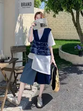 デニムジャンパースカート【春夏用・ユニークデザイン・チックスタイル・三点コーディネート対応】（セットアップ対応）
