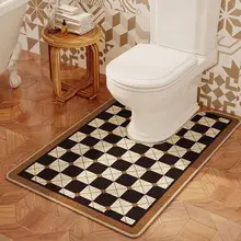 吸水速乾・防滑デザイン トイレ用U字型マット【お手入れ簡単・抗菌効果】