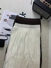 金糸ベルベットのネット生地ハーフスカート【秋冬用・ハイウエスト・Aライン・ベージュ】