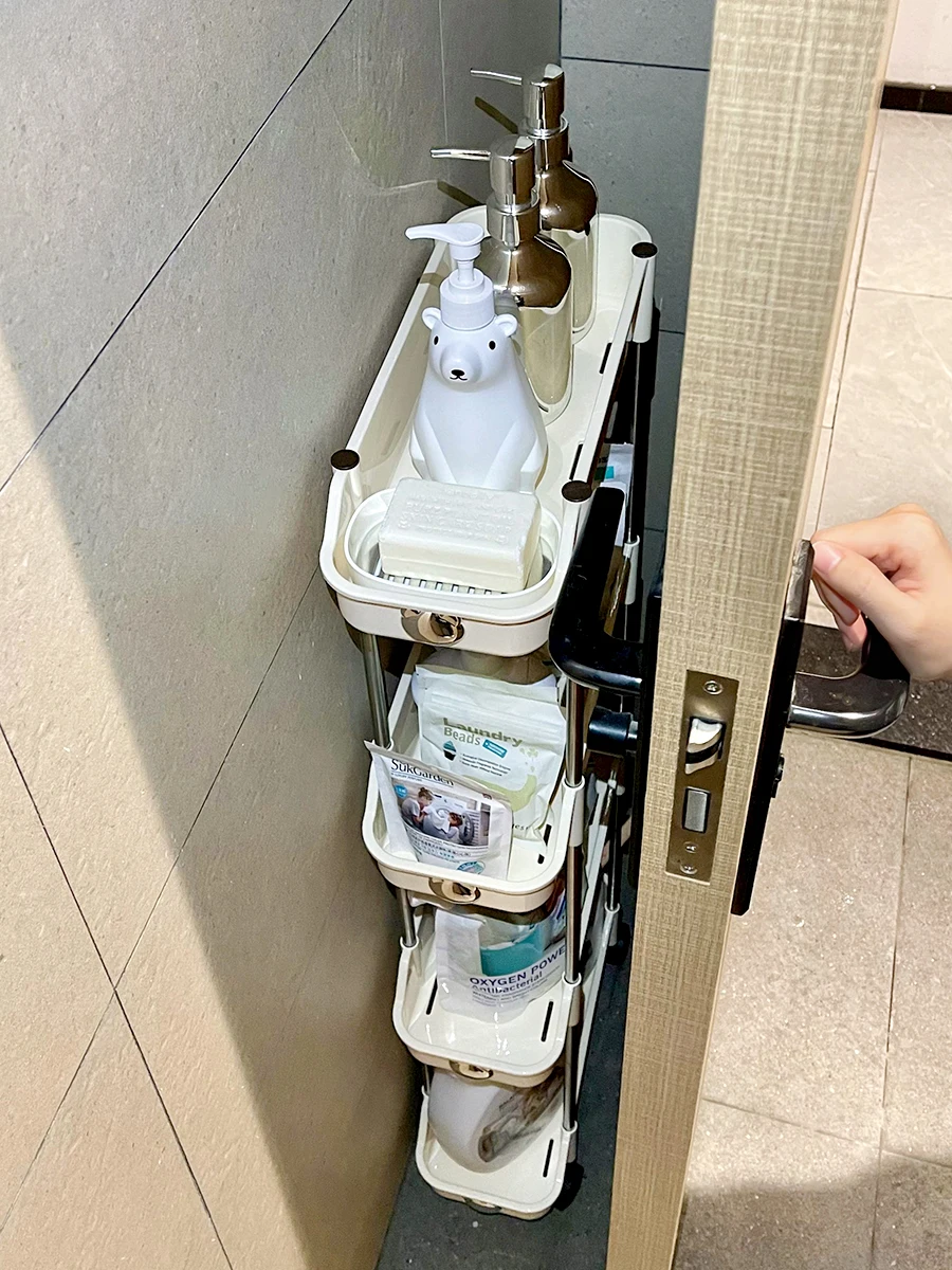 隙間収納ラック 4段ナロースタイル：タンスの上やドア裏に設置するデッドスペース活用法