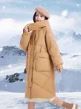 ミドル丈フード付きダウンジャケット【取り外し可能・シンプル・軽量】