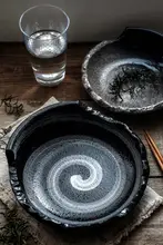 陶瓷製 デザイン皿【和風・寿司用・フルーツプレート・レトロ柄】
