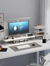 モニター台 アクリル PCスタンド 卓上収納ラック キーボード収納 目線アップ デスク整理 オフィス 在宅ワーク デスク周り