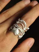 ハート型レースリング【手作り・S925シルバー・重ね付け可能】