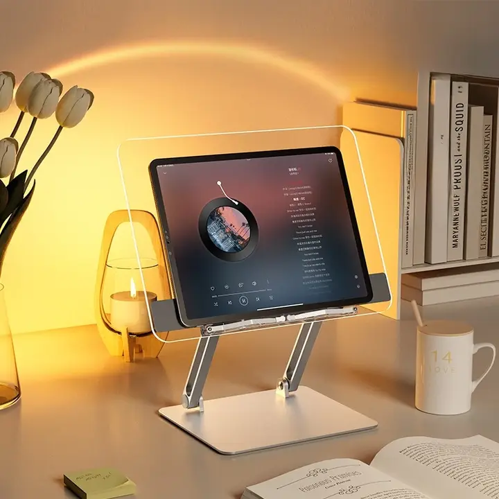 アルミ合金製 子供用 マルチ機能読書スタンド【デスクトップ用・昇降調整・ブッククリップ付き】