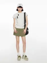 猫デザイン 半袖 Tシャツ レディース 夏用 スリムデザイン グレー プリント