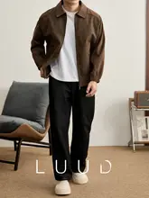 ジャケット メンズ PUレザー コーデュロイ パッチワーク スタッズ ラグランスリーブ 防風 個性派 ストリート 「LUUD」