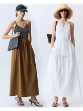 高密度シャンタンコットンの立体フリルスカート