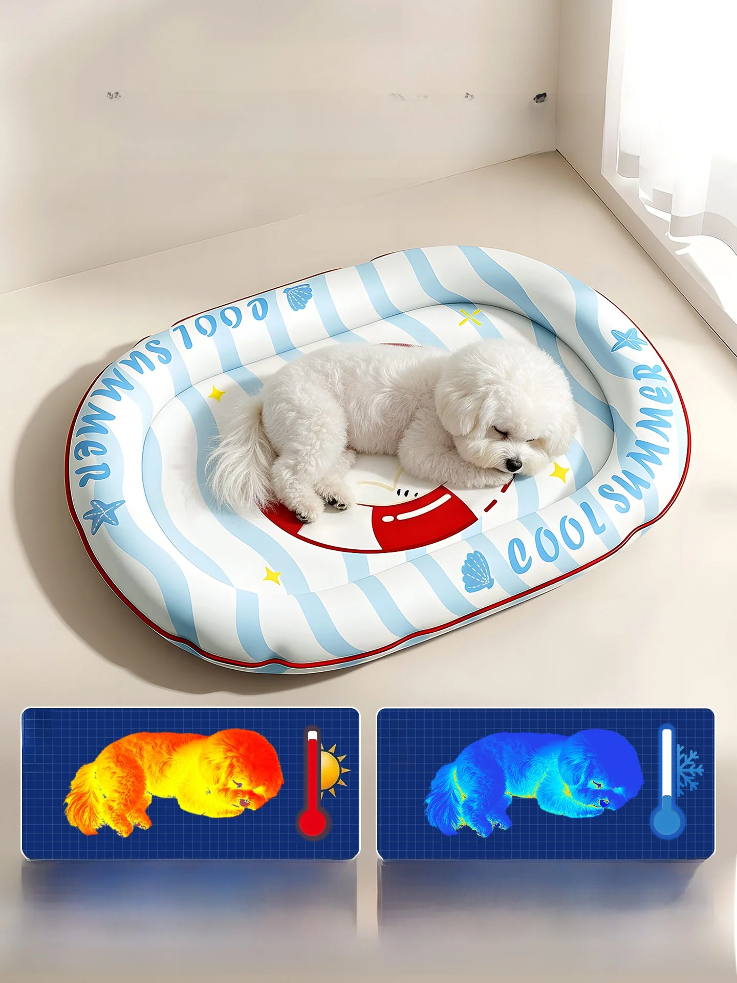 夏の犬用ひんやりベッド：7o/柒哦の冷却マットが提供する実用性と性能