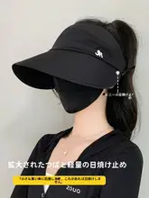 夏用空頂のフラットビルフィッシャーハット【高いポニーテール対応・日焼け防止】