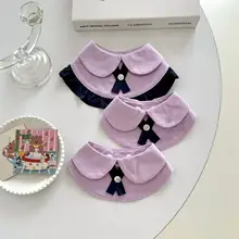 可愛いデザインのペット用おしゃれエプロン【紫色・猫用・学院スタイル】（セットアップ対応）