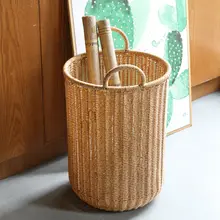 ランドリーバスケット 円形 リビング 収納バスケット 傘 置物ラック プラスチック 籐編み