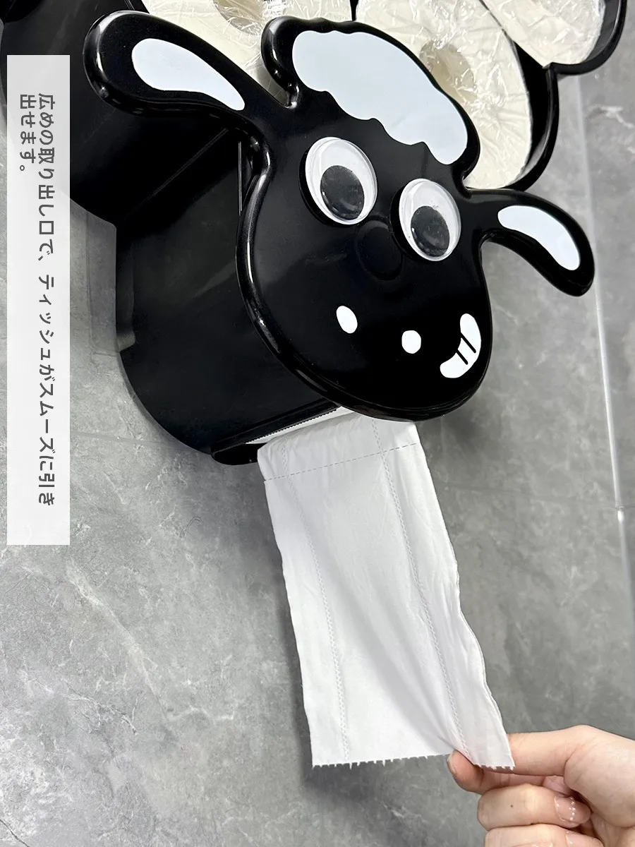穴あけ不要のカートゥーンスタイルトイレットペーパーホルダー：壁掛け収納の実用性とデザインバランス