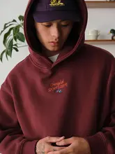 ウーロンボール刺繍フリースフード付きパーカー【ベーシックデザイン・多色展開・カジュアル】