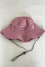 防風ひも付き登山用ハット【レディース・ベリーピンク・大きなつば・UVカット・アウトドア用】