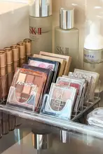 透明仕切りボックス 化粧品収納ラック【アイシャドウパレット・フェイスパウダー・チーク用】