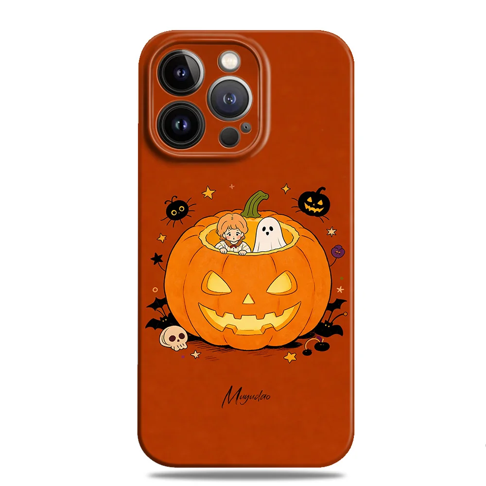 可愛いデザインのハロウィン用南瓜スマホケース：2026年流行のフィンスタイルで楽しめる二合一保護ケース