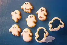 ハロウィン クッキー型 キャラクター おばけ 立体 3Dプリント 手押し 家庭用 製菓道具 饅頭 生地