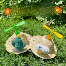 笑顔の花柄ペット用帽子【夏用・かわいいデザイン・犬と猫用】