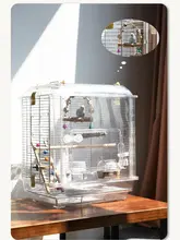 優秀全透明観賞用インコケージ【高透視・多機能デザイン・ひな鳥にも最適】