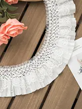 皺加工のレースフリル装飾【幅7cm・袖口・襟元・服飾用・極上の柔らかさ・DIY】