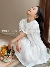 ワンピース キッズ ガールズ パフスリーブ プリンセスドレス おしゃれ 上品 夏