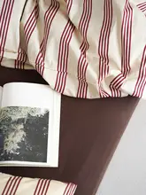 Life9rapher 中古ピンクストライプコットン寝具セット【レトロ・学生用・ウォッシャブル】