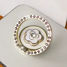 水晶デザインのスマホリングスタンド【耐久性・便利な置き型・動画視聴用】