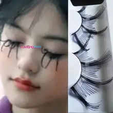 ハロウィン用 大胆な舞台メイク 超ロングつけまつげ【金粉入り・ブラック】
