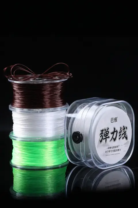 伸縮性のある赤いビーズ用紐【DIY・朱砂用・手編み】