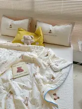 可愛いキャラクターの夏用冷感ニットキルト【洗濯機対応・薄手・寝具用】