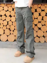 春季アメリカンカジュアルスタイルのワークパンツ【ストレート・ゆったり・ウォッシュ加工】