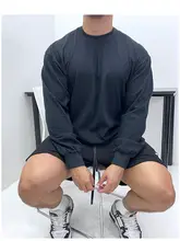 着心地抜群のコットン長袖Tシャツ【ルーズフィット・小さめの襟・春秋用】
