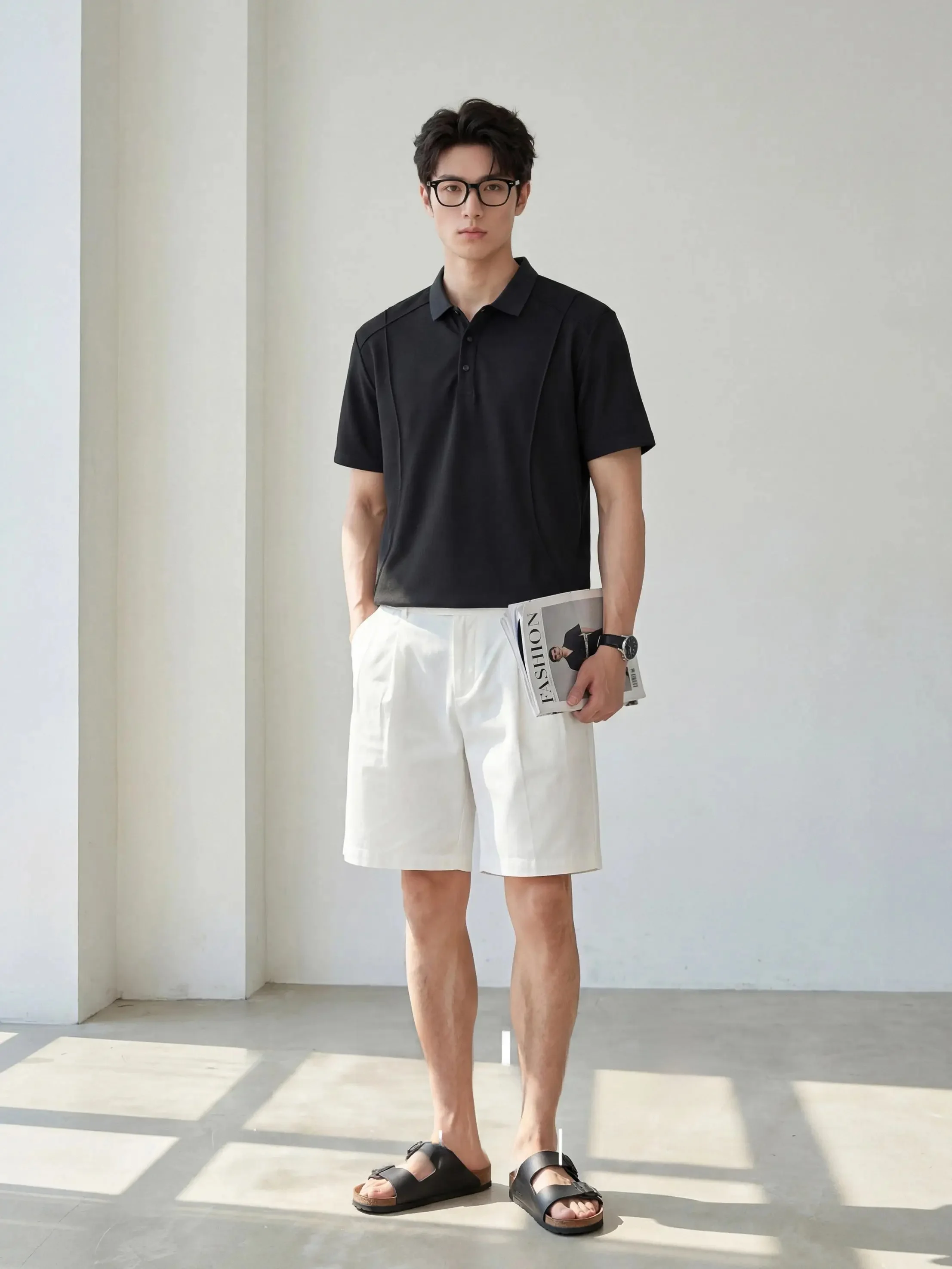 LUUD メンズポロシャツ：夏用涼感ショート袖の標準版スタイル