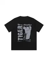 ジャングル虎デザインのストリートグラフィック半袖Tシャツ【個性的・コットン100%】