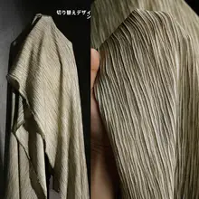 新中式レトロ風 褶皺不規則ストライプデザインの高級パンツ【国風デザイナー生地】