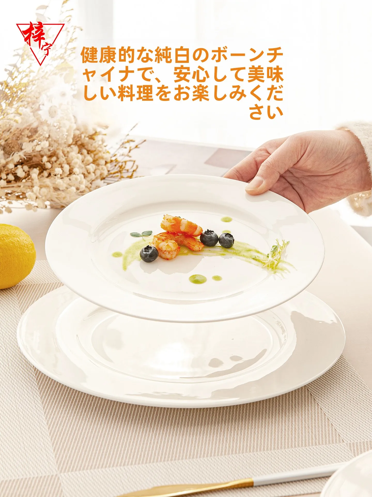 梓宁おしゃれ皿 ブランド：欧風スタイルの骨瓷平皿で高級感と実用性を実現