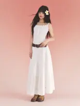 白色提花デザインのキャミソール【夏用・リボン付き・スリムシルエット】