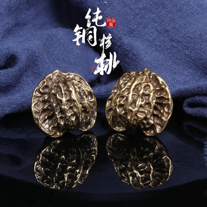 純黄銅製 健身用握り球【古玩・精密鋳造・飾り用】