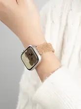 可愛いデザインのライトコーデュロイApple Watchバンド【iWatch11・Apple Watch S10/S11・磁気バックル】