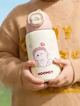 子供用保温陶器マグカップ【ストロー付き・学生・プレゼント用・ピンク】