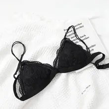 ブラレット・薄型レース三角カップブラ【抜け感のあるデザイン・取り外し可能な薄いコットンパッド】