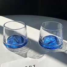 クリスタル富士山デザインのウイスキーグラス【インテリア用・創意的な山脈デザイン】