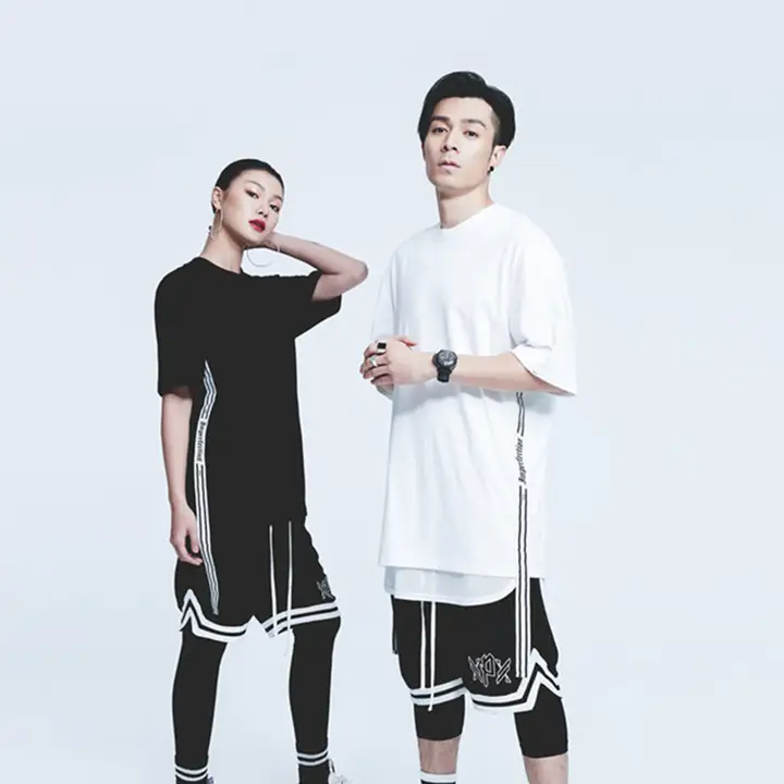 XPX サイドテープデザイン 丸首短袖Tシャツ