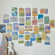 ポストカード 30枚セット 油絵風 おしゃれ インスタ映え 手帳 グリーティングカード 卓上フォト 壁飾り インテリア
