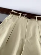 シンプルで着回し力抜群！A字デザインのハイウエストワイドショートパンツ【カジュアル・巻き縁・レディース】（セットアップ対応）