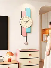 アートデザインの静音掛け時計【リビング・ダイニング用・振り子付き】