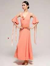 華やかなフラワーデザインのバックオープンワルツドレス【モダンダンス・大きなスカート・競技用】