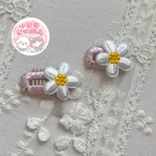 ペット用 手作りミニヘアクリップ【猫と犬用・桜デザイン・柔らかい素材】