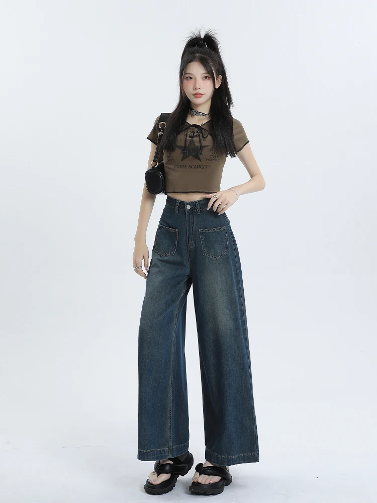 ブラックデニム コーデの悩みを解決するレトロブルーワイドパンツの完全ガイド